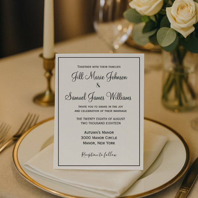 Chic Black and White Wedding Einladung (Von Creator hochgeladen)