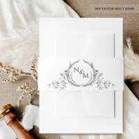 Chic Black and White Wedding Hand Zeichnen Monogra