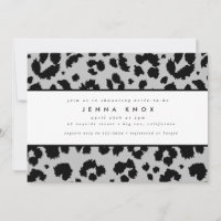 Chic Black Animal Print Leopard Brautparty