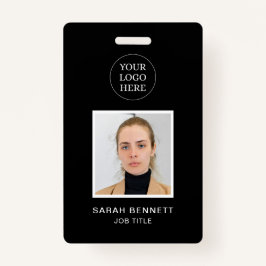 Chic Black Beruflich Employee Office Foto ID Ausweis