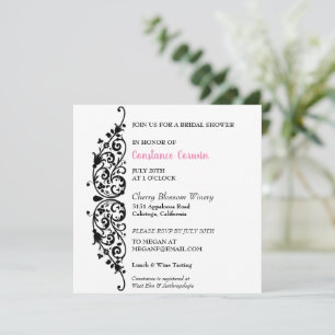 Chic Black Border Bridal Dusche Einladung