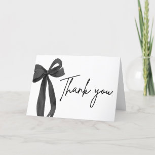 Chic Black Bow Coquette Abschluss Danke Karte