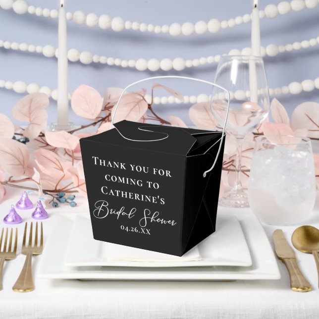 Chic Black Bridal Shower Personalized Fortune Geschenkschachtel (Hochzeit)