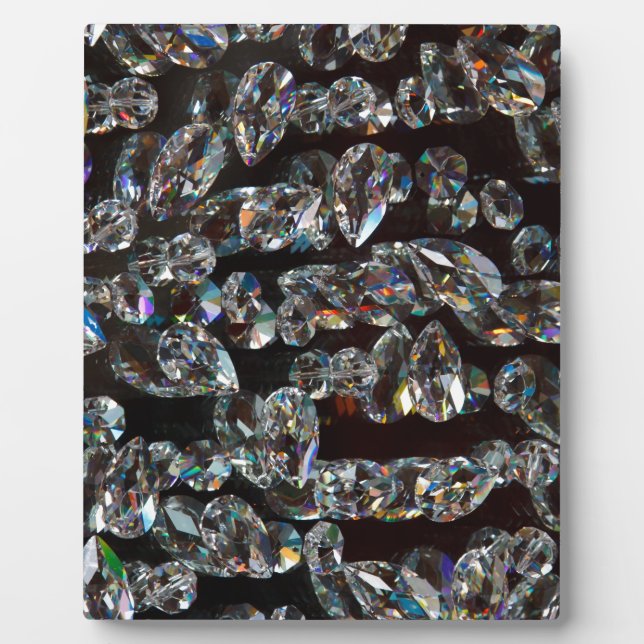 Chic Black Diamond Chrystal Abstrakte Muster Gesch Fotoplatte (Vorderseite)