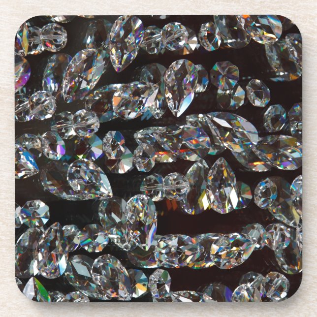 Chic Black Diamond Chrystal Abstrakte Muster Gesch Getränkeuntersetzer (Vorderseite)