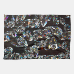 Chic Black Diamond Chrystal Abstrakte Muster Gesch Handtuch