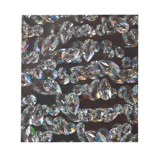 Chic Black Diamond Chrystal Abstrakte Muster Gesch Notizblock (Vorderseite)