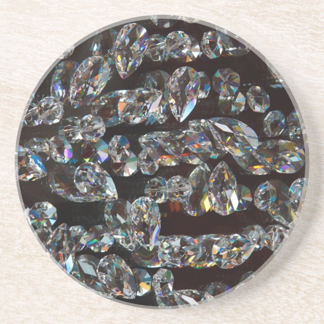 Chic Black Diamond Chrystal Abstrakte Muster Gesch Untersetzer (Vorne)