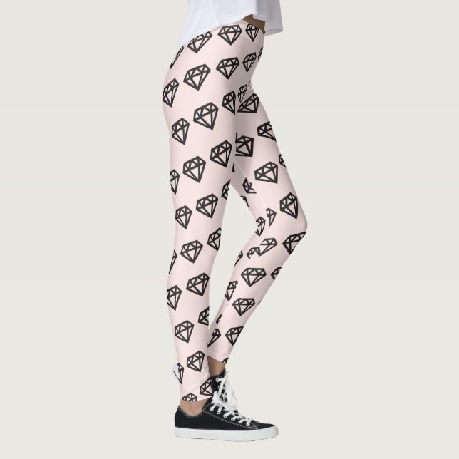 Chic Black Diamonds Stilvolles Brautparty Wedding Leggings (Rechts)