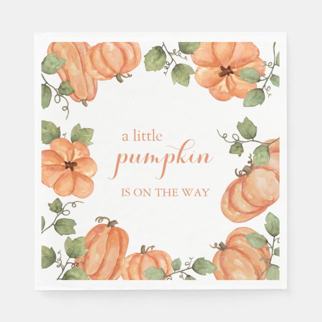 Chic Black Fall Pumpkin Baby Dusche Serviette (Vorderseite)