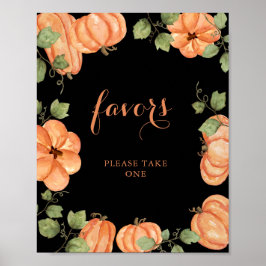Chic Black Fall Pumpkin Baby Duwer Favoriten Poster