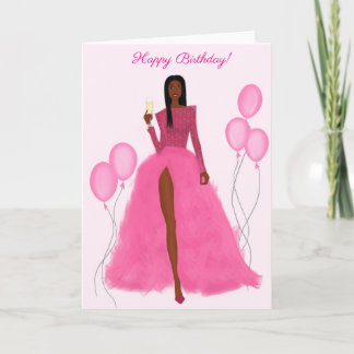 Chic Black Girl Birthday Card Karte