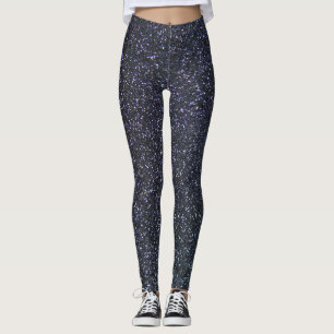Chic Black Glitzer Sparkle Leggings