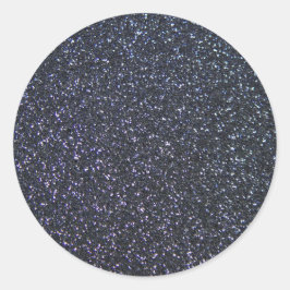 Chic Black Glitzer Sparkle Runder Aufkleber