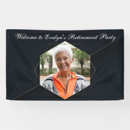 Chic Black Gold Custom Retirement Party Foto Banner
