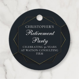 Chic Black Gold Custom Retirement Party Geschenkanhänger