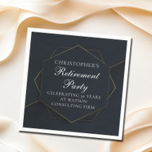 Chic Black Gold Custom Retirement Party