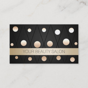Chic Black & Gold Dots Makeup Artist Visitenkarte