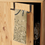 Chic Black Gold Glitzer Monogram Name Geschirrtuch<br><div class="desc">Chic Black Gold Glitzer Monogram Name</div>