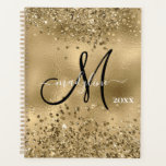 Chic Black Gold Glitzer Monogram Name Plane Planer<br><div class="desc">Chic Black Gold Glitzer Monogram Name</div>