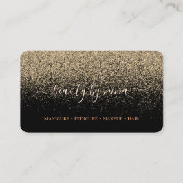 Chic Black Gold Glitzer Signature Visitenkarte