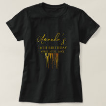 Chic Black & Gold Glitzer Tropfen Sweet 16 Birthda