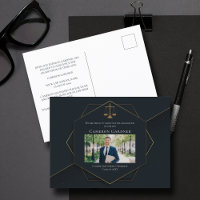 Chic Black Gold Law School Foto Abschluss