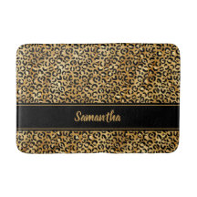 Chic Black Gold Leopard Print Personalisiert