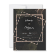 Chic Black & Gold Wedding Stilvolle Einladung