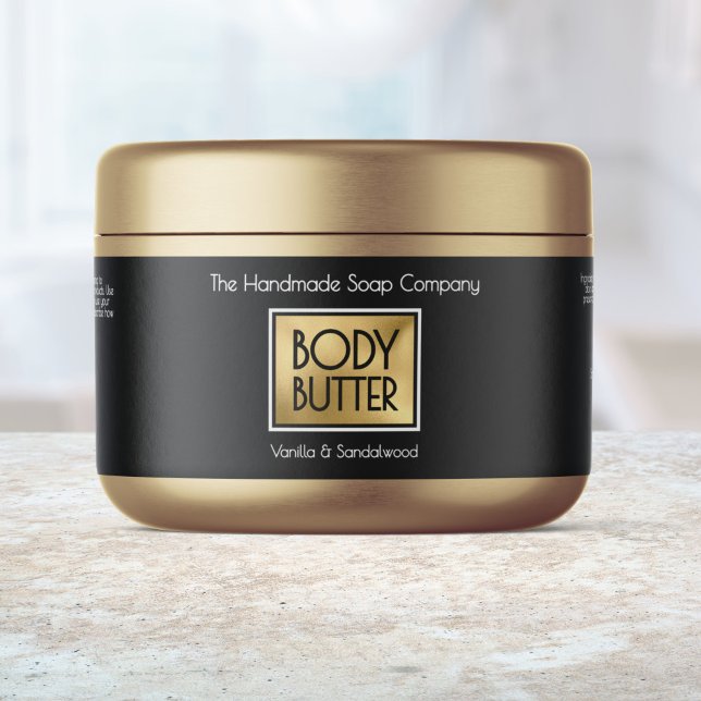 Chic Black, Gold, White Body Butter Jar label (Von Creator hochgeladen)
