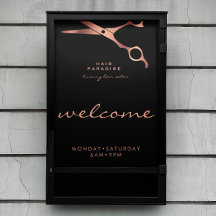 Chic Black Hair Salon Barber Copper Empfang