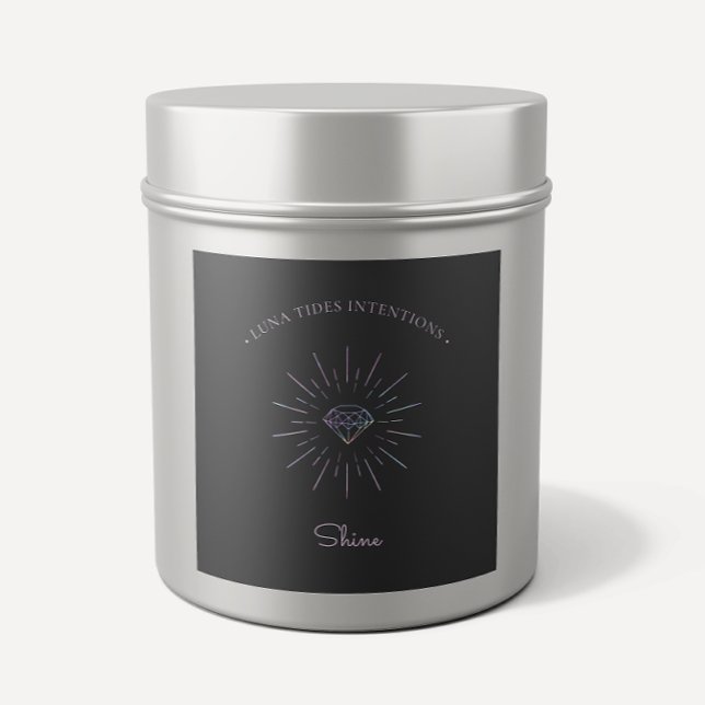 Chic Black Holographic Intention Candles Label Quadratischer Aufkleber (Von Creator hochgeladen)