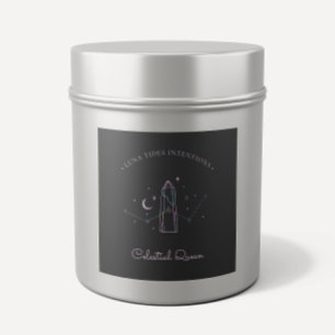 Chic Black Holographique Étiquette d'intention bou