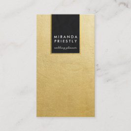Chic Black & Imitate Gold Foil Hochzeitsplaner Visitenkarte