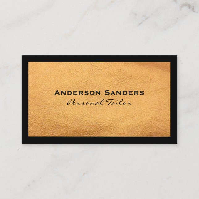 Chic Black Imitats Leather Visitenkarte (Vorderseite)