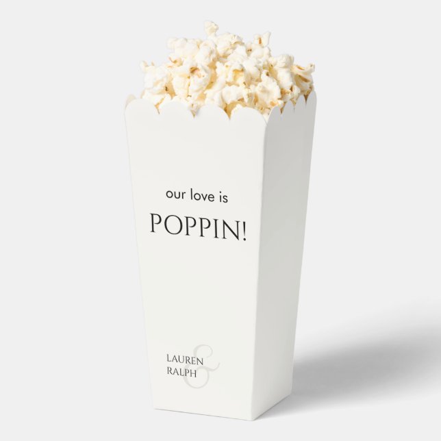 Chic Black & Ivory Couple Monogram Popcorn Geschenkschachtel (Geplatzt)