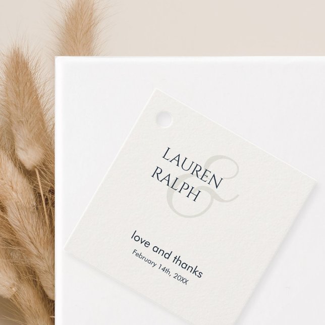 Chic Black & Ivory Couple Monogram Vielen Dank Geschenkanhänger (Von Creator hochgeladen)