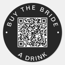 Chic Black kauft die Braut einen Drink QR Code Auf Runder Aufkleber