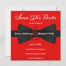 Chic Black Krawatte Gay Wedding Save the Date
