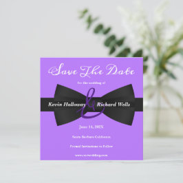 Chic Black Krawatte Gay Wedding Save the Date