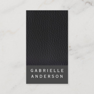 Chic Black Leather mit fett Text Visitenkarte