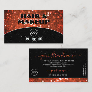 Chic Black Lmon Orange Sparkle Glitzer mit Logo Visitenkarte