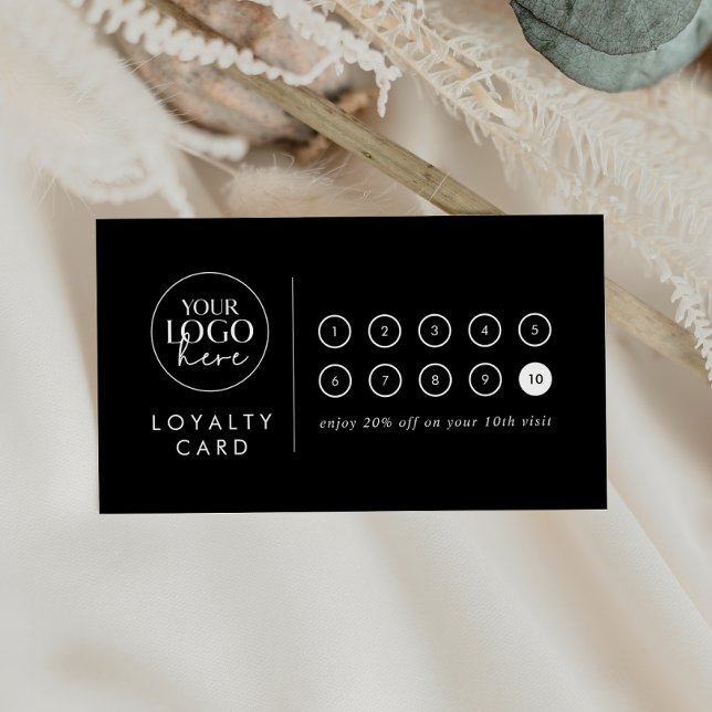 Chic Black Logo Business Prämie 10 Punch Treuekarte (Von Creator hochgeladen)