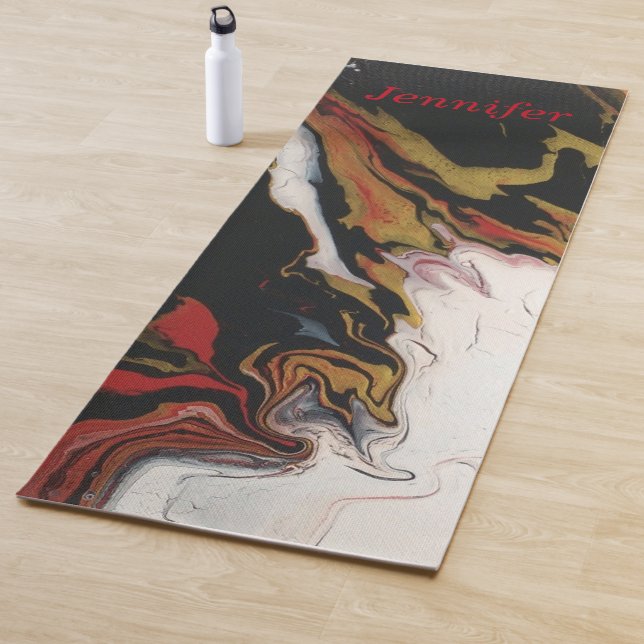 Chic Black Red Gold Personalisiert Yoga Mat Yogamatte (Beispiel)