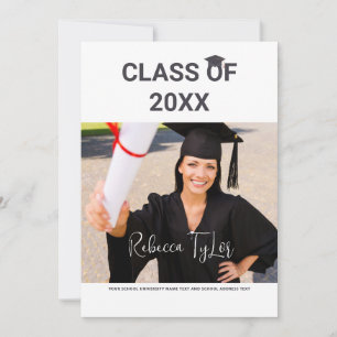 Chic Black & Red Typography Photo Invitation