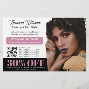 Chic Black Rose Beauty Salon Promo Discount Flyer