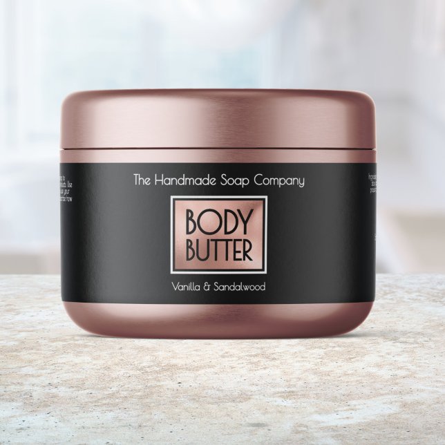 Chic Black, Rose Gold, White Body Butter Jar label (Von Creator hochgeladen)