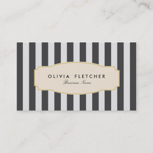 Chic Black Stripes Business Cards Visitenkarte