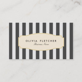 Chic Black Stripes Business Cards Visitenkarte