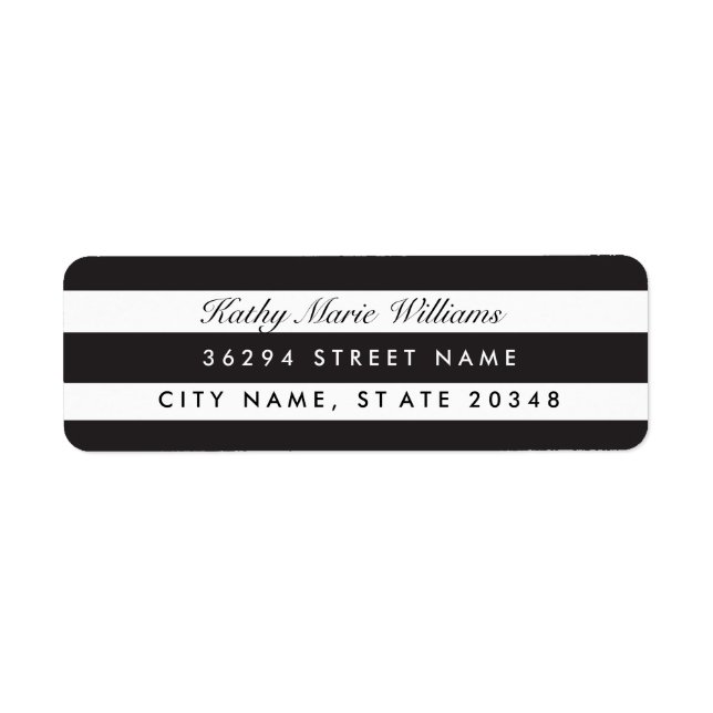 Chic Black Striping Address Labels (Vorne)